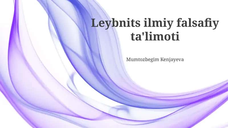 Leybnitsning Falsafiy Ta'limoti