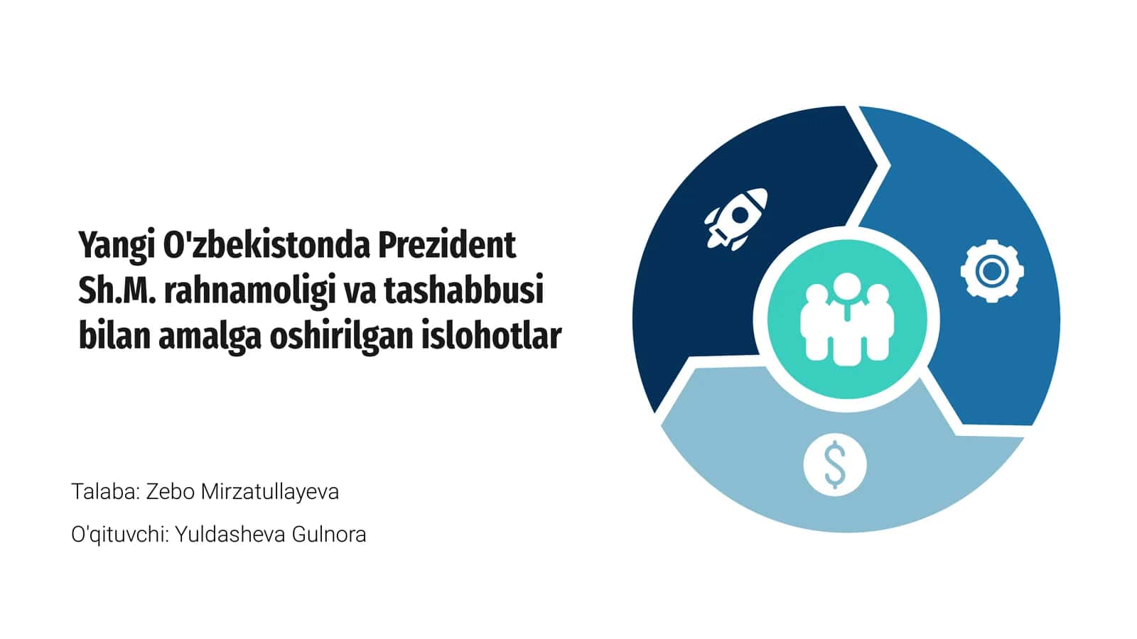 Yangi O'zbekistonda Prezident Sh.M. rahnamoligi va tashabbusi bilan amalga oshirilgan islohotlar