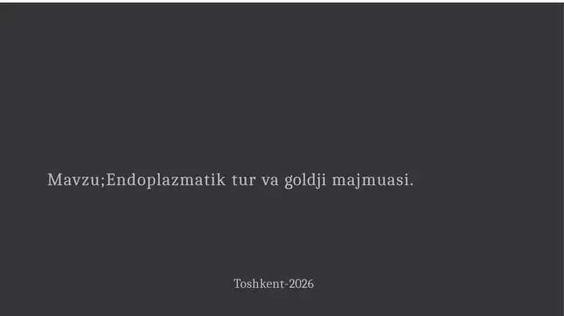 Endoplazmatik tur va goldji aparati