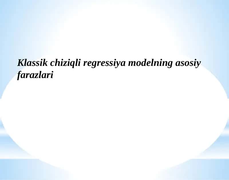 Ko‘po‘zgaruvchili chiziqli regressiya modeli