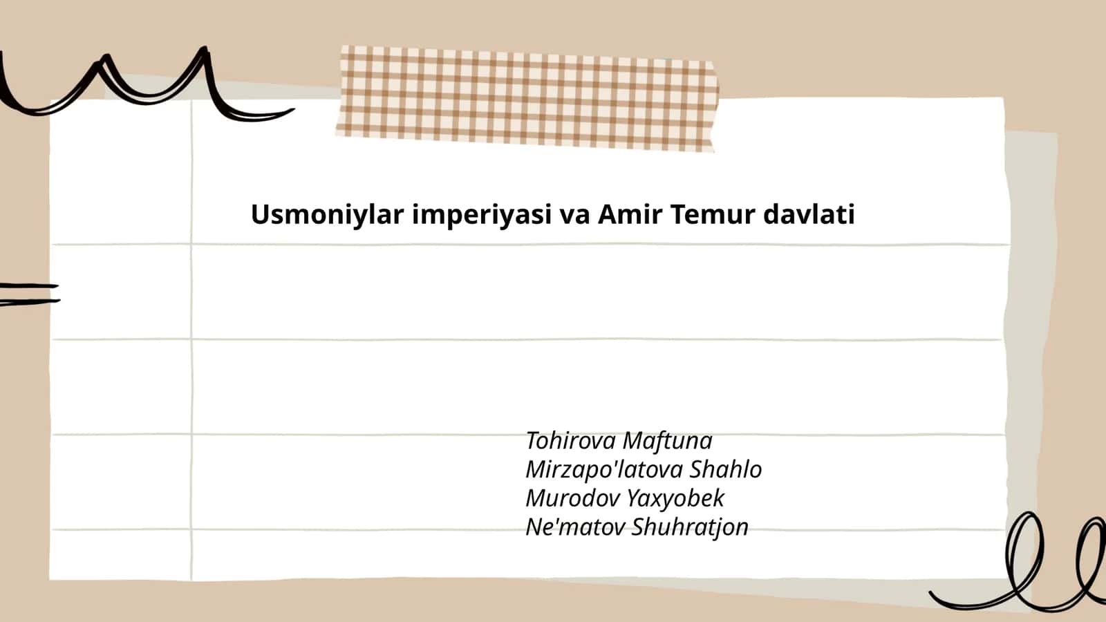 Usmoniylar imperiyasi va Amir Temur davlati