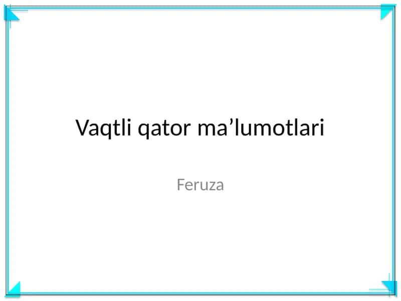 Vaqtli qator maʼlumotlari