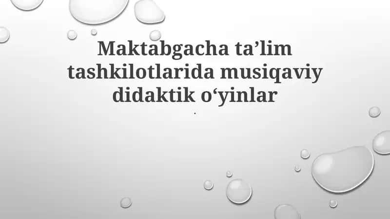 Samarali Musiqiy Didaktik O'yinlarni Lohiyalash