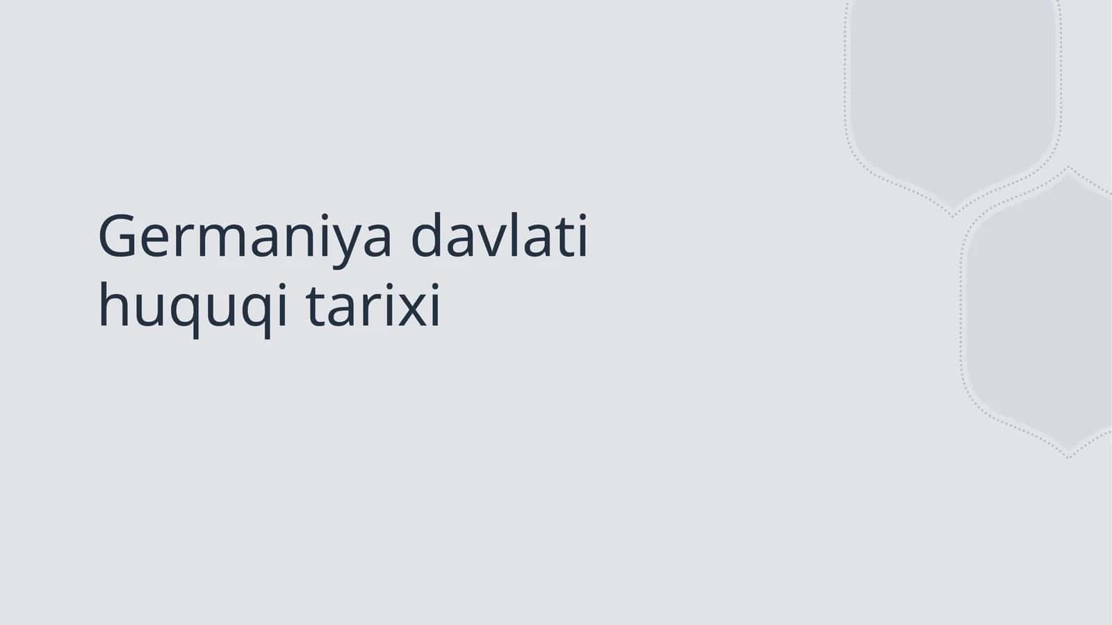 Germaniya davlati huquqi tarixi