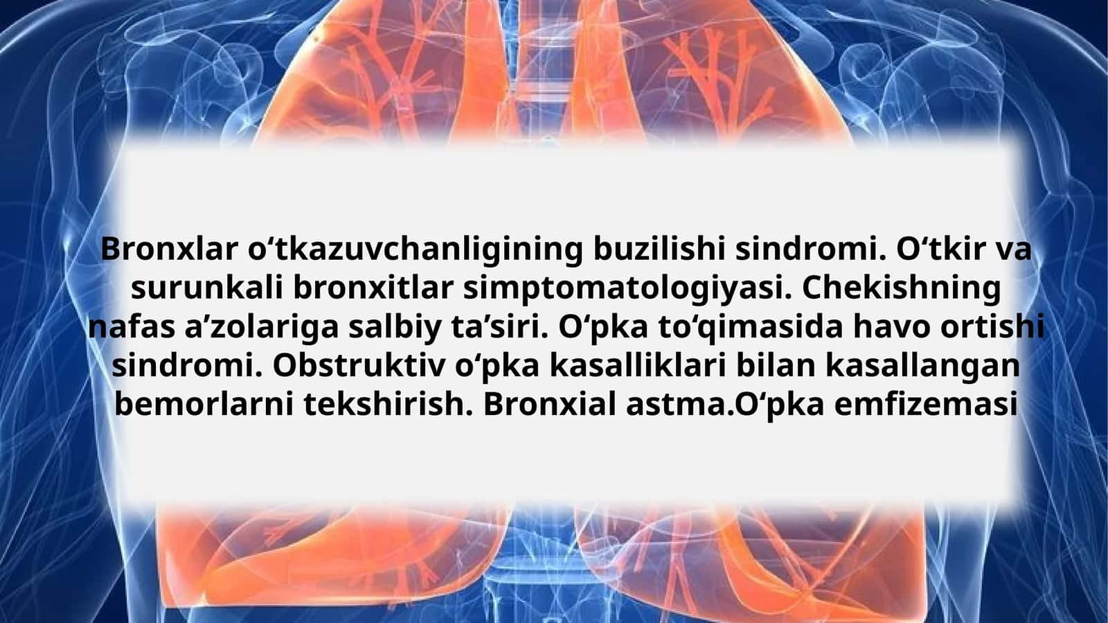 Bronxlar o‘tkazuvchanligining buzilishi sindromi