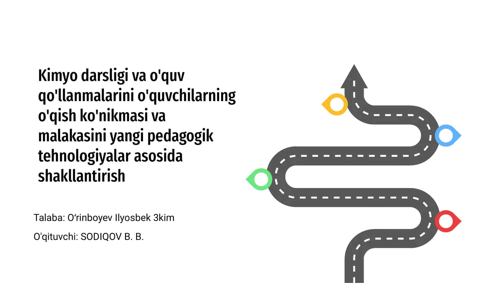 Kimyo darsligi va o'quv qo'llanmalarini o'quvchilarning o'qish ko'nikmasi va malakasini yangi pedagogik tehnologiyalar asosida shakllantirish