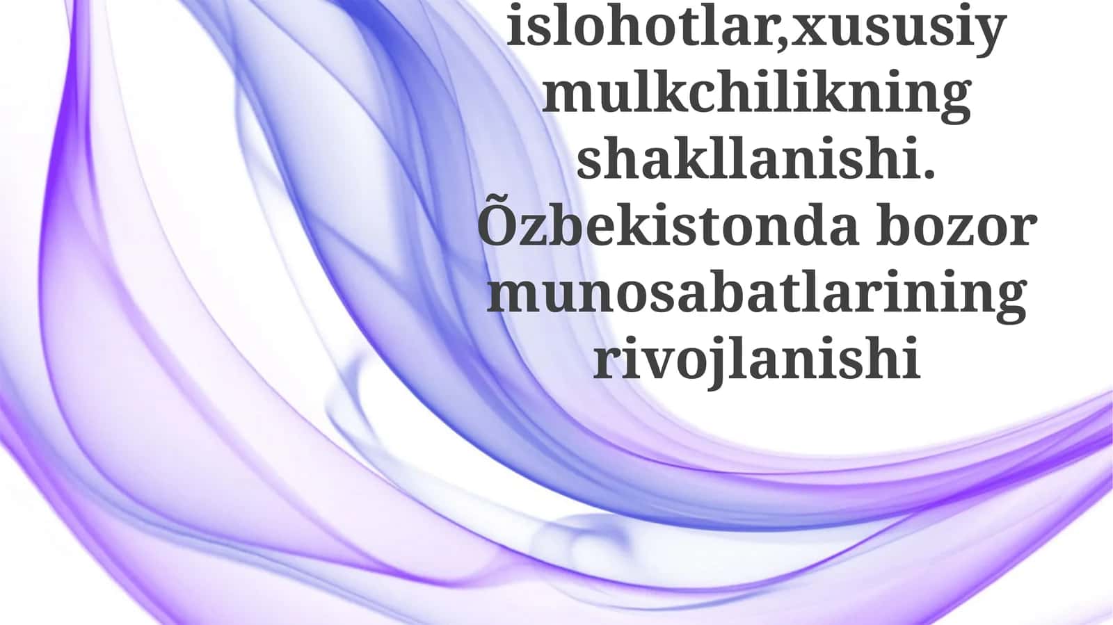 O'zbekistonda Xususiy Mulkning Ko'tarilishi