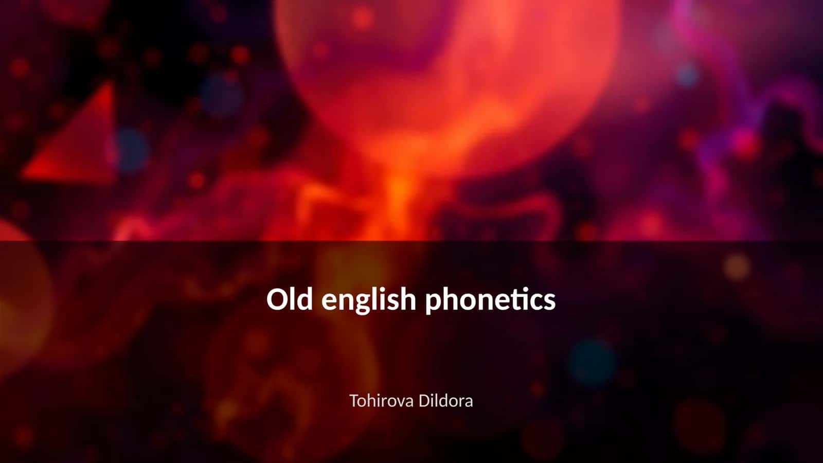Old english phonetics