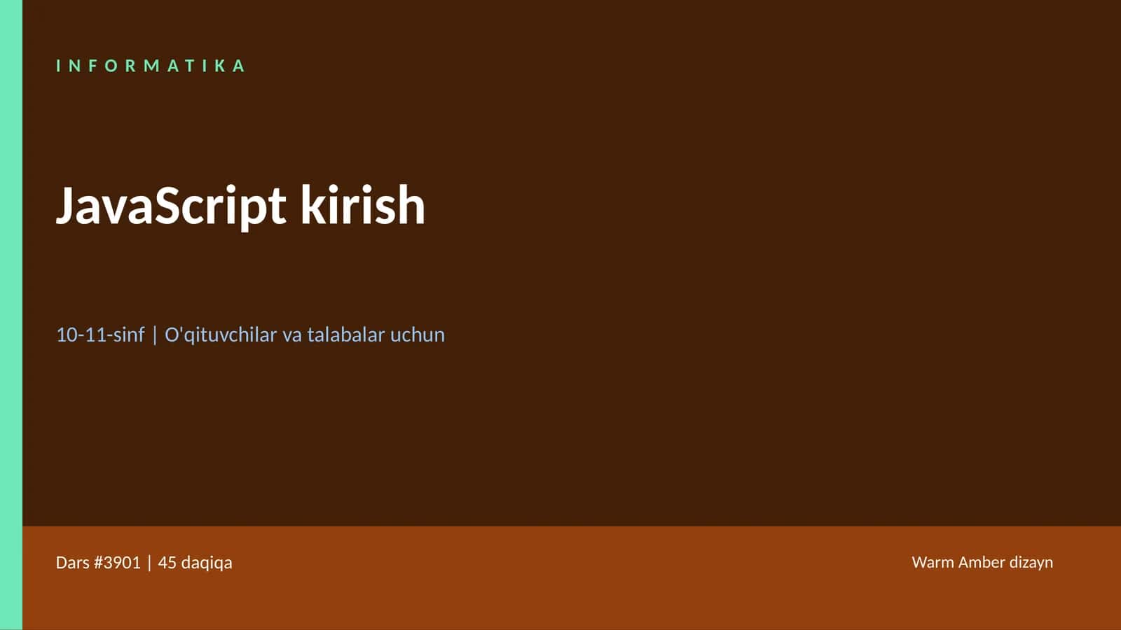 JavaScript kirish