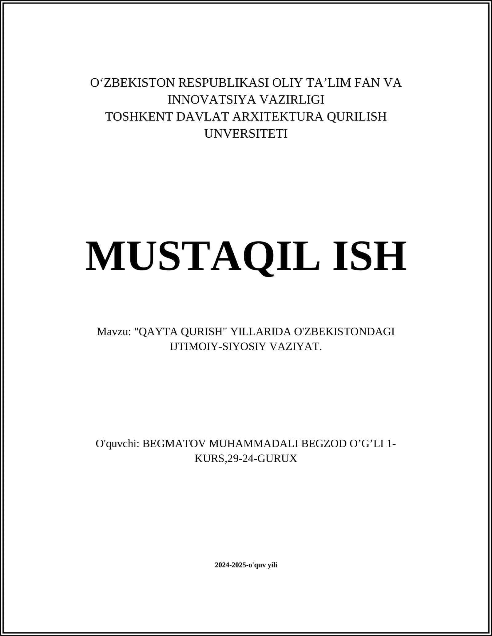 Qayta qurish davri