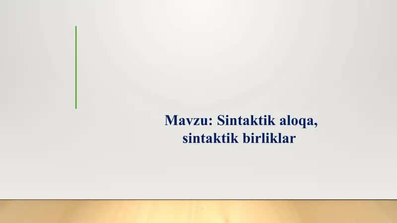 Sintaktik aloqa, sintaktik birliklar
