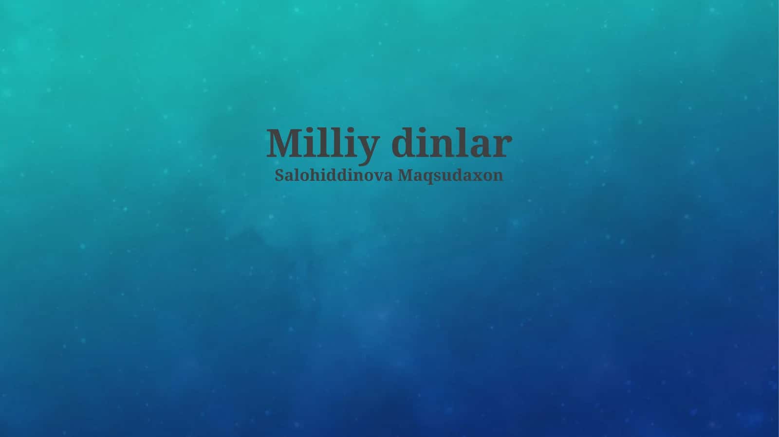 Milliy dinlar