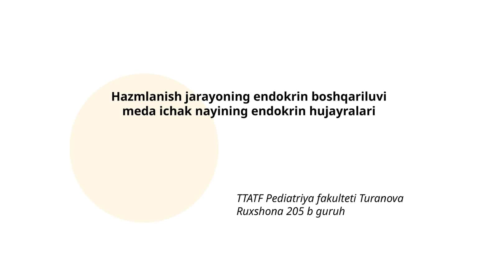 Hazmlanish jarayoning endokrin boshqariluvi meda ichak nayining endokrin hujayralari