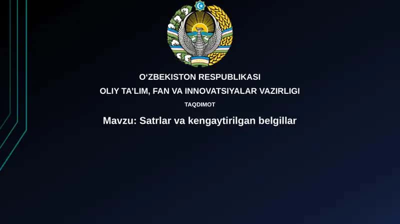 Chiziqlar va Ularning Xususiyatlari