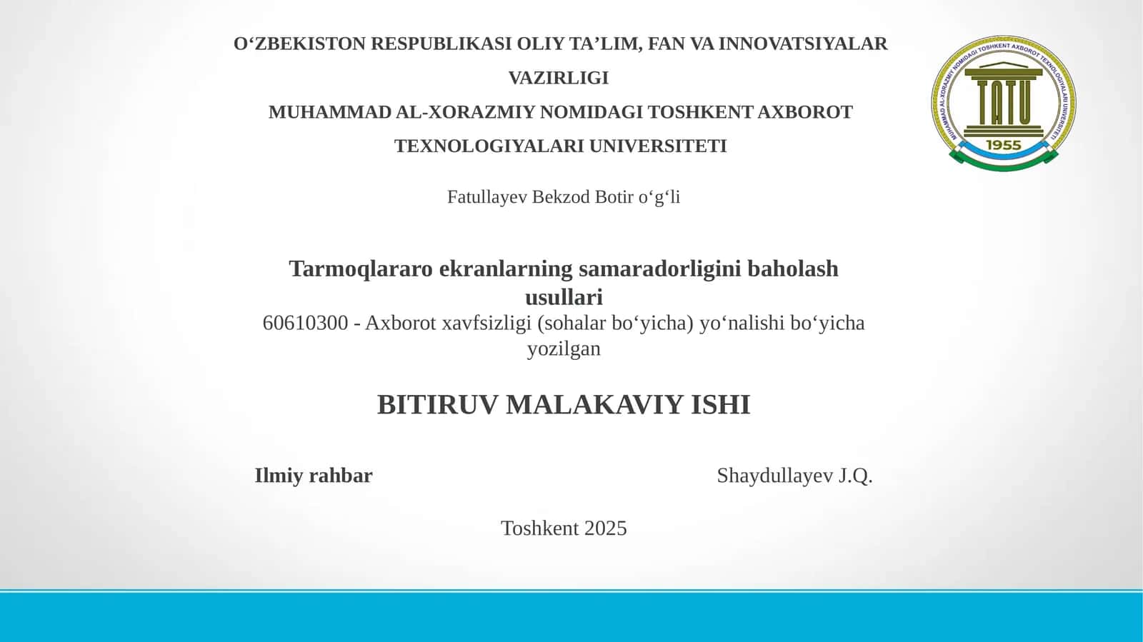 Tarmoqlararo ekranlarning samaradorligini baholash usullari