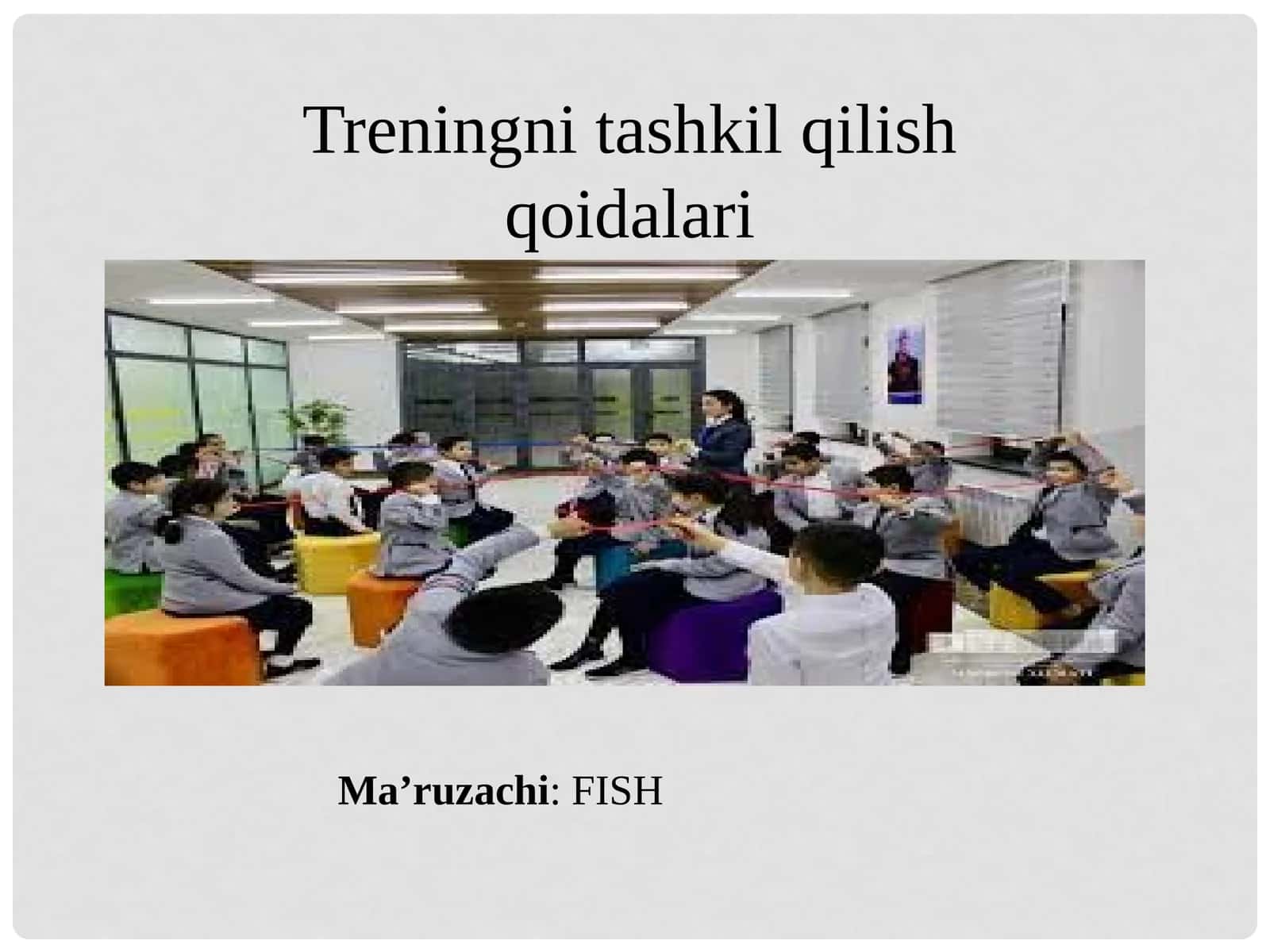 Treningni tashkil qilish qoidalari