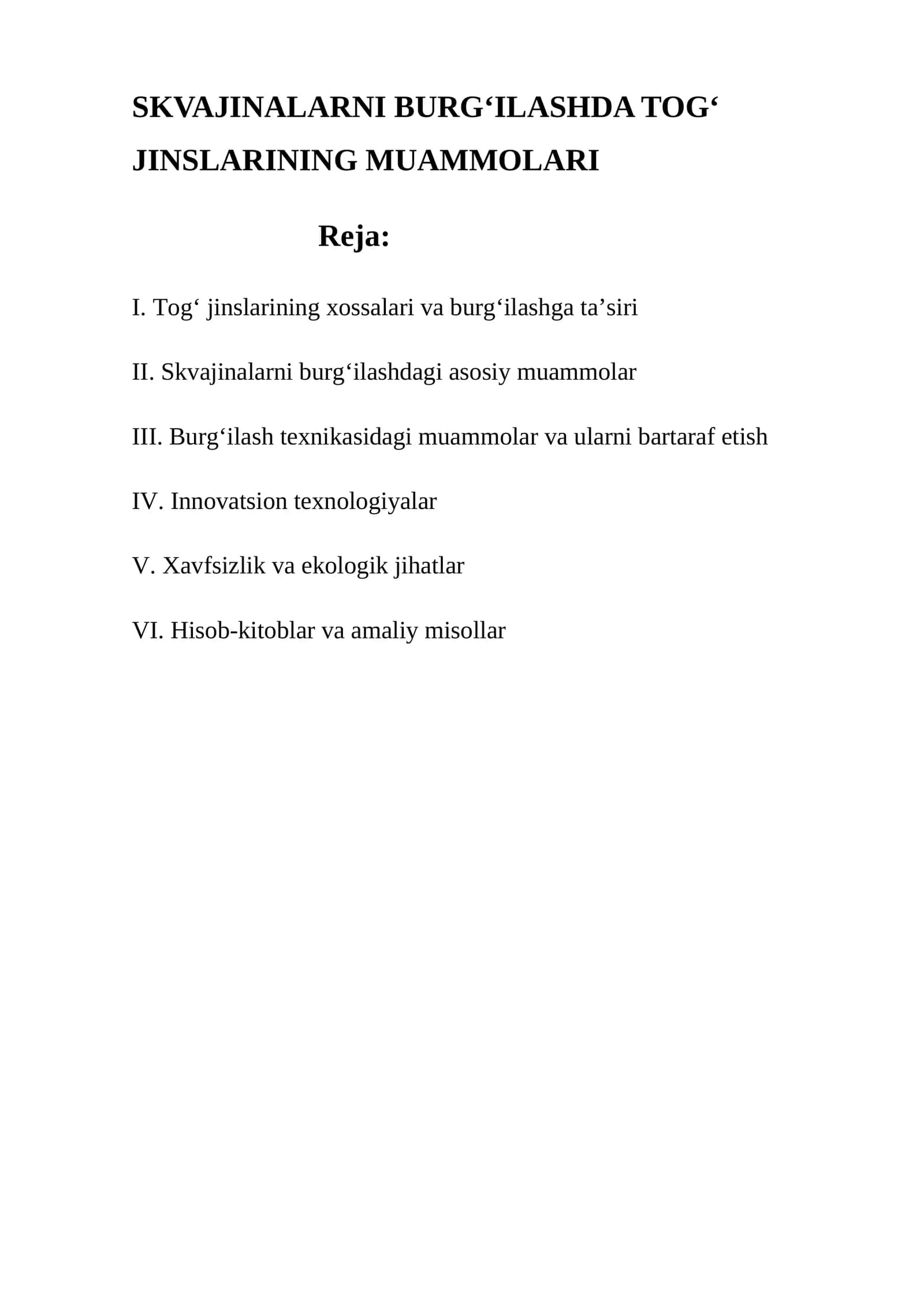 SKVAJINALARNI BURG‘ILASHDA TOG‘ JINSLARINING MUAMMOLARI
