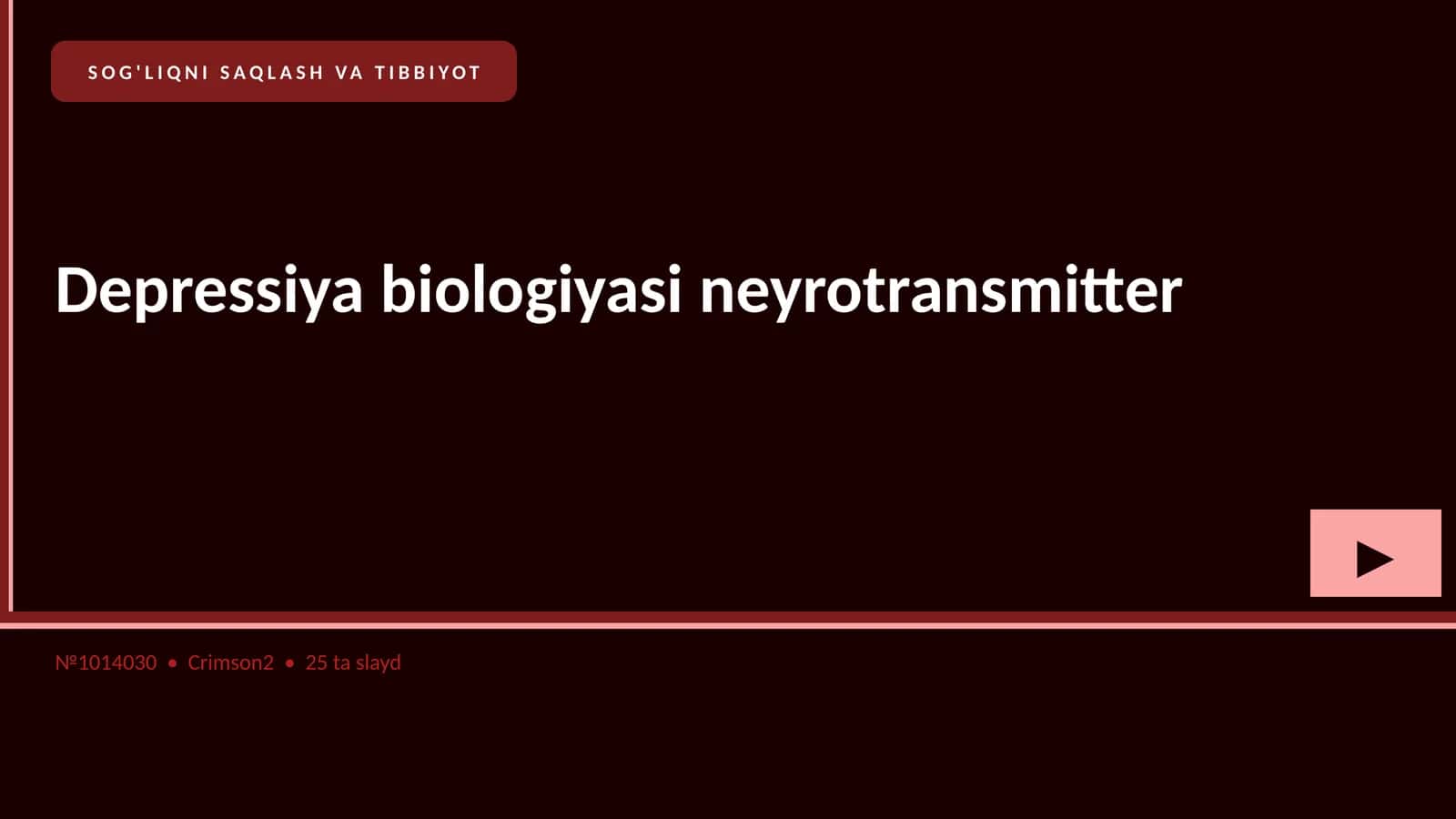 Depressiya biologiyasi neyrotransmitter