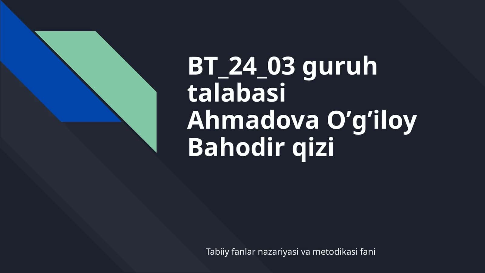 Tabiiy fanlar nazariyasi va metodikasi fanining asosiy maqsadi vazifalari