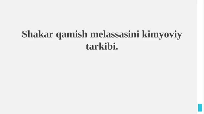Shakarqamish melassasi