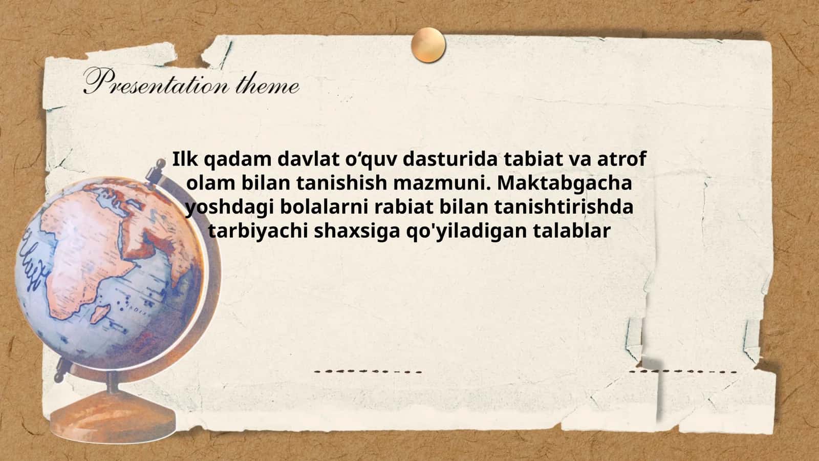 Ilk qadam davlat o‘quv dasturida tabiat va atrof olam bilan tanishish mazmuni. Maktabgacha yoshdagi bolalarni rabiat bilan tanishtirishda tarbiyachi shaxsiga qo'yiladigan talablar