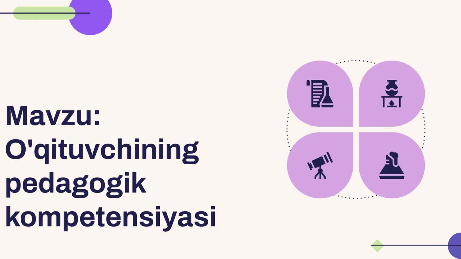 O'qituvchining pedagogik kompetensiyasi