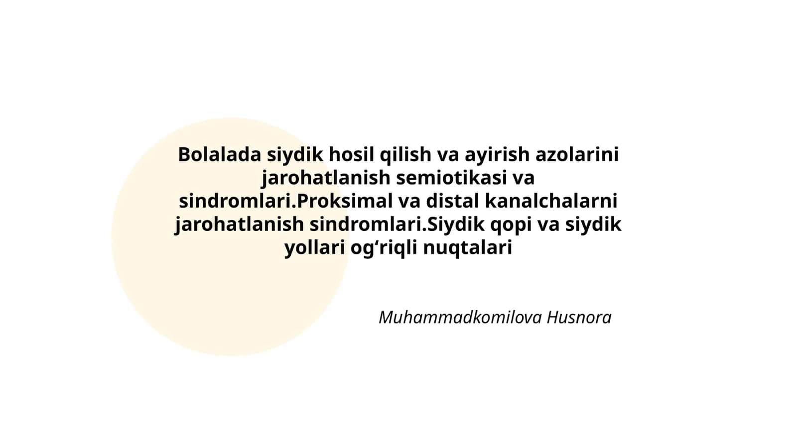 Siydik hosil qilish va ayirish azolari semiotikasi