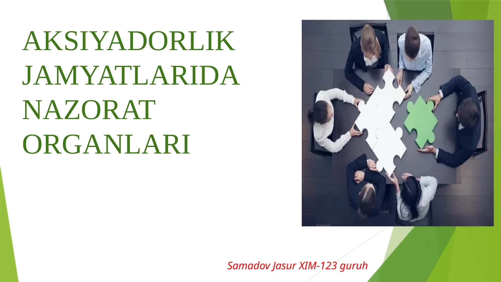 AKSIYADORLIK JAMYATLARIDA NAZORAT ORGANLARI