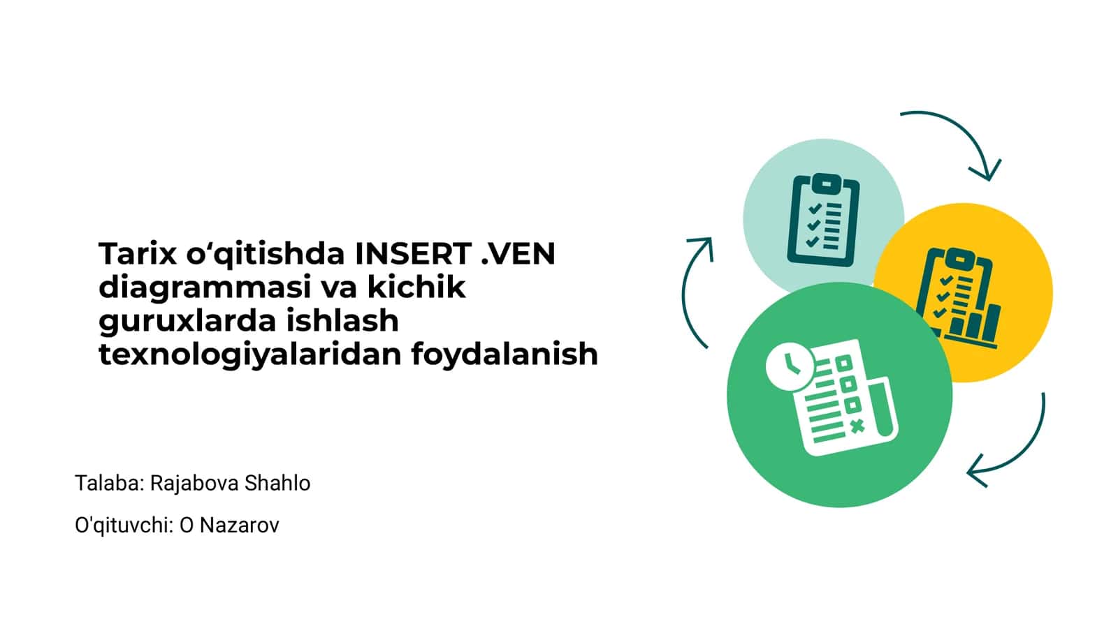 INSERT texnologiyasi va VENN diagrammasi