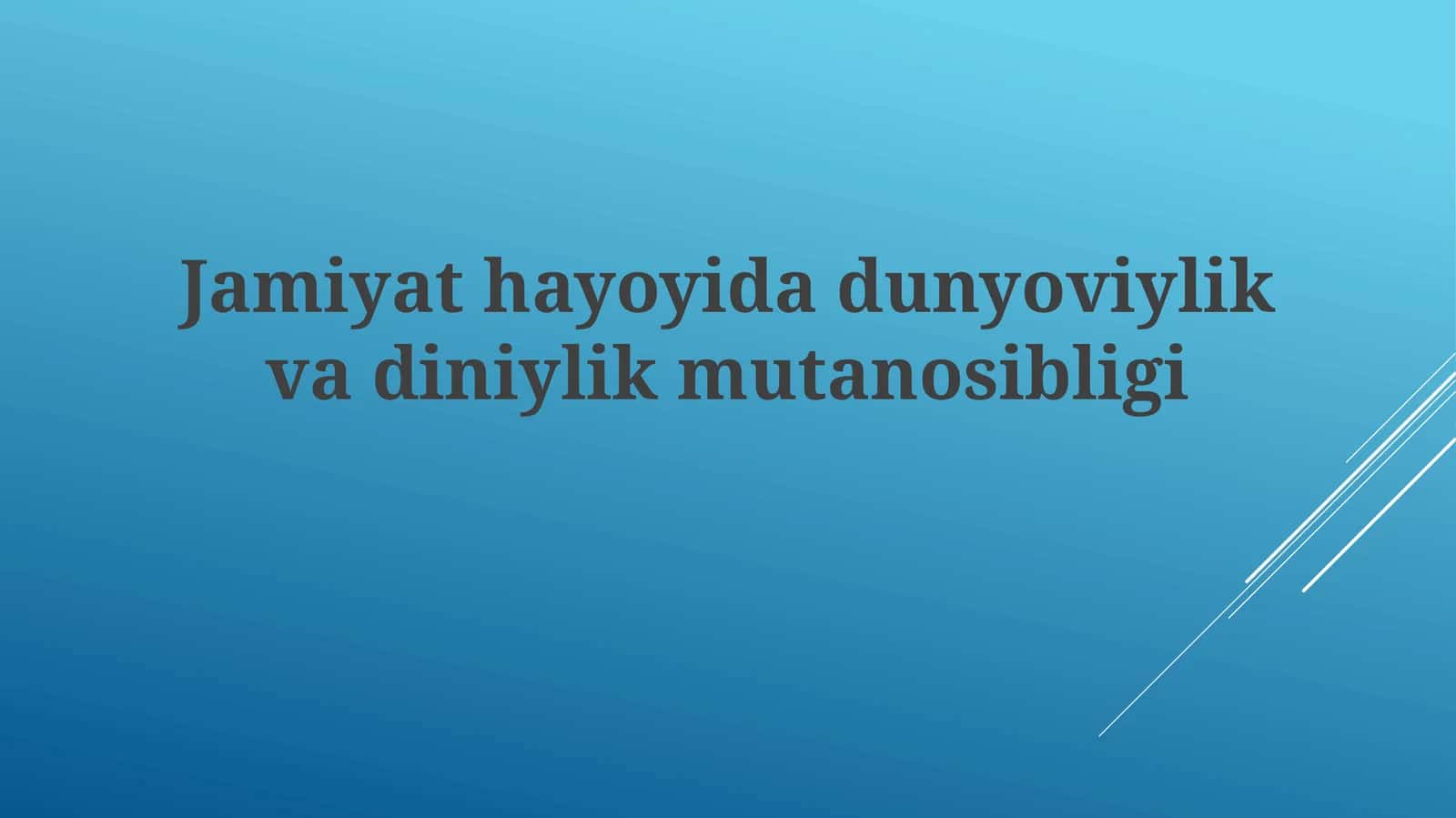 Jamiyathayoyidadunyoviylikvadiniylikmutanosibligi