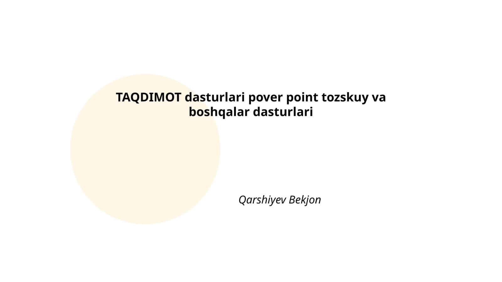 TAQDIMOT dasturlari pover point tozskuy va boshqalar dasturlari