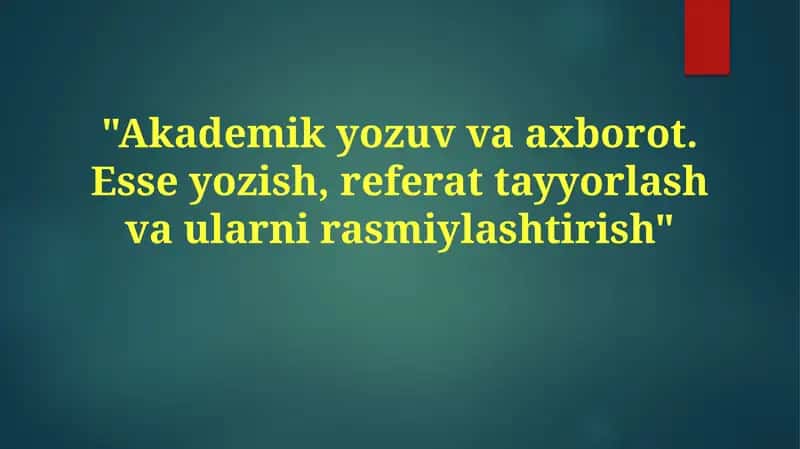 Akademik yozuv va axborot