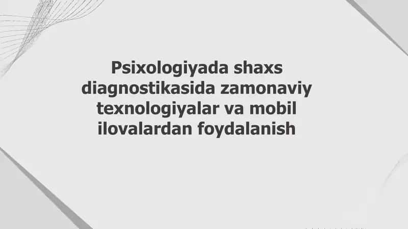 Psixologiyada shaxs diagnostikasi
