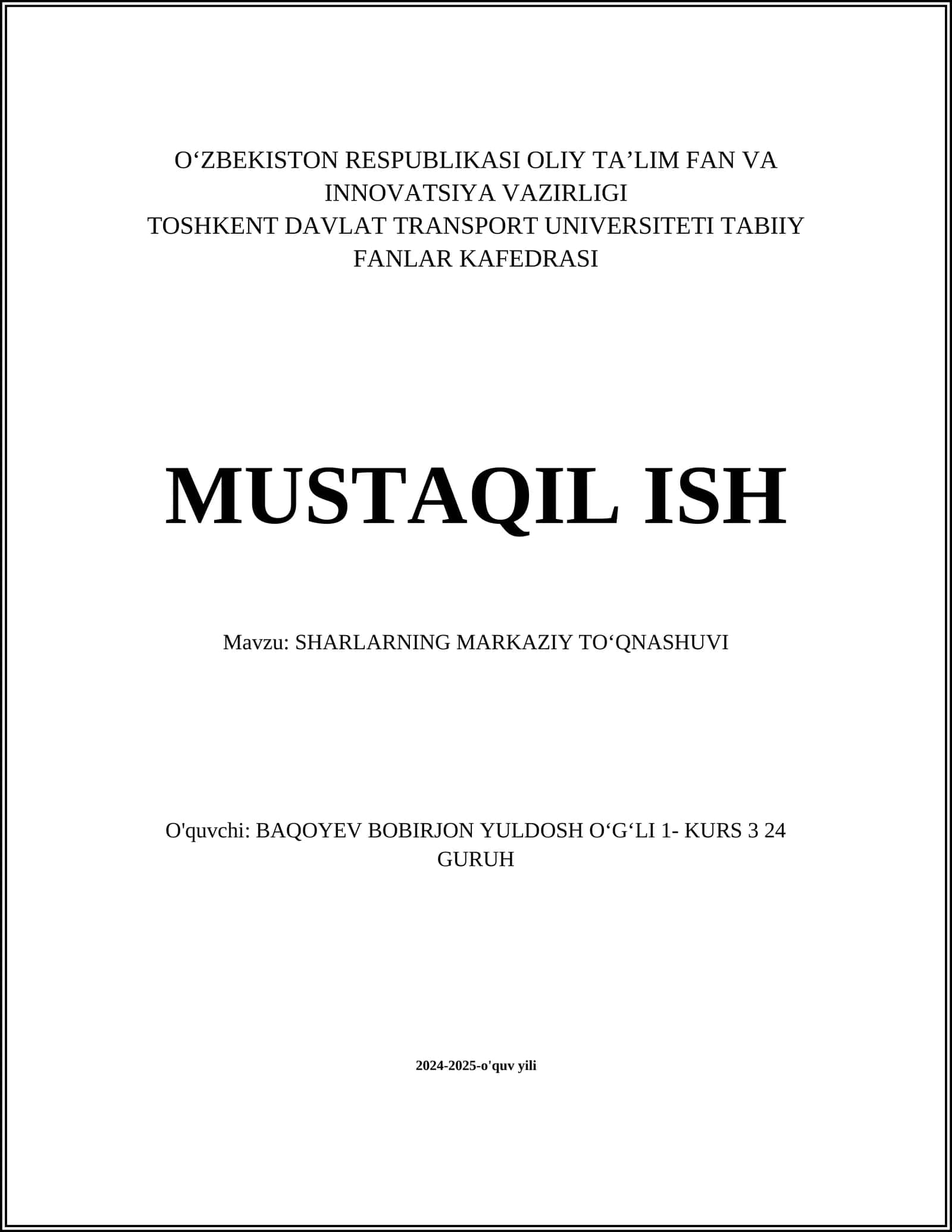 Sharlarning markaziy toʻqnashuvi