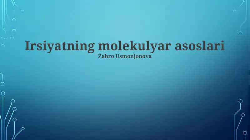 Irsiyatning molekulyar asoslari