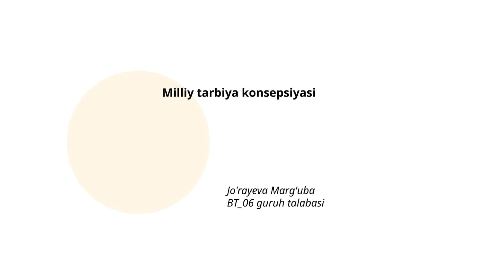 Milliy tarbiya konsepsiyasi