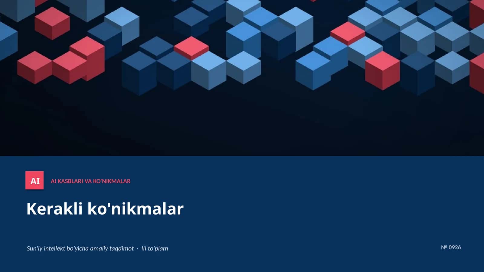 AI KASBLARI VA KO'NIKMALAR