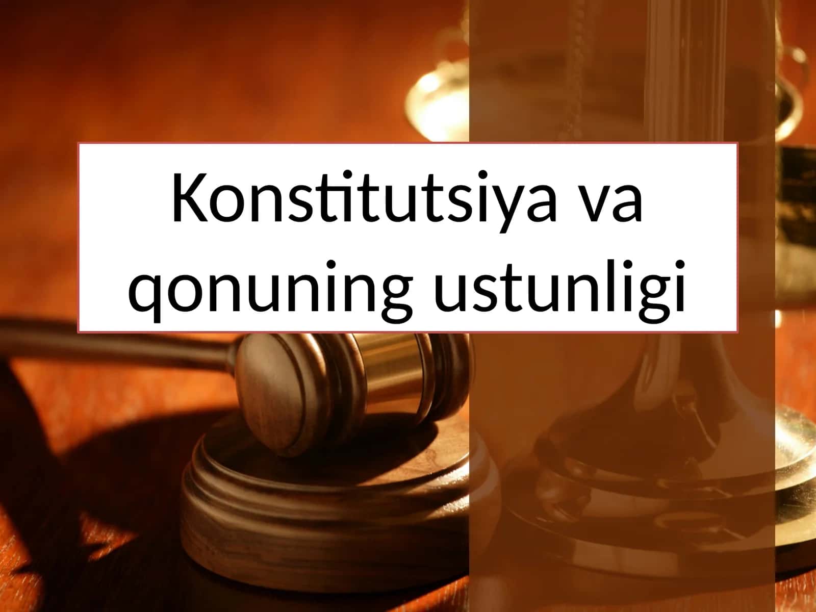 Konstitutsiya va qonuning ustunligi