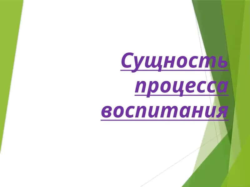 Сущность процесса воспитания