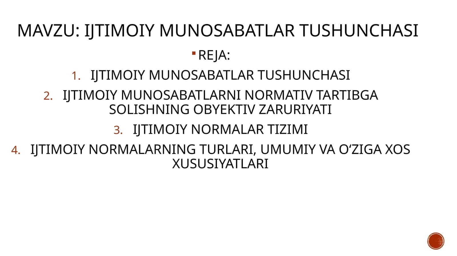 IJTIMOIY MUNOSABATLAR TUSHUNCHASI
