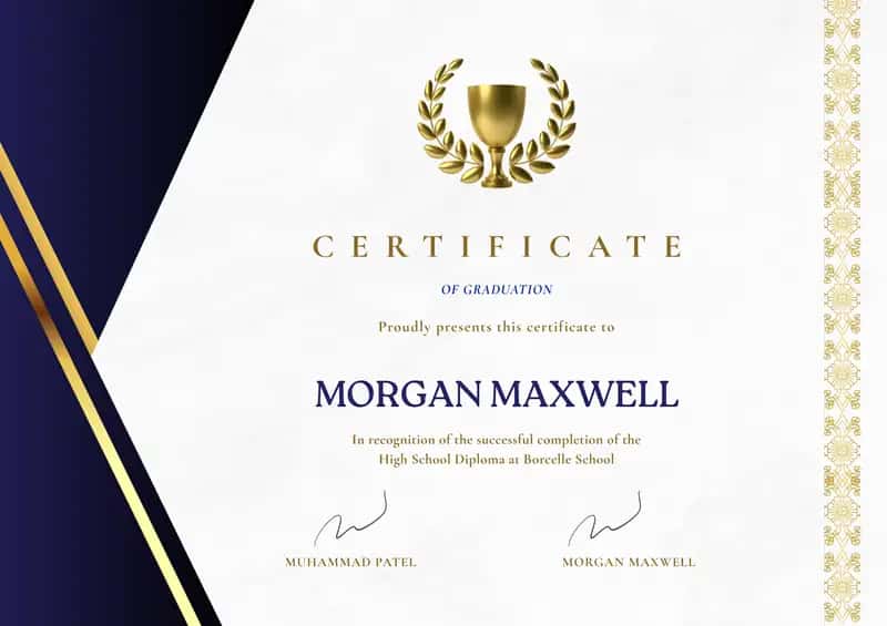 High School Diploma Certificate