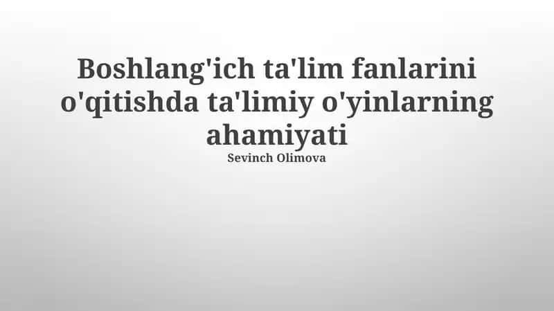 O'quv o'yinlari: Ko'p sezgili yondashuv