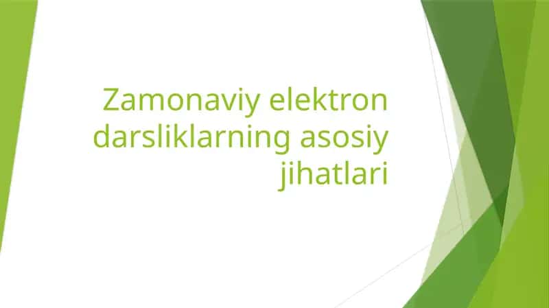 Zamonaviy elektrondarsliklar
