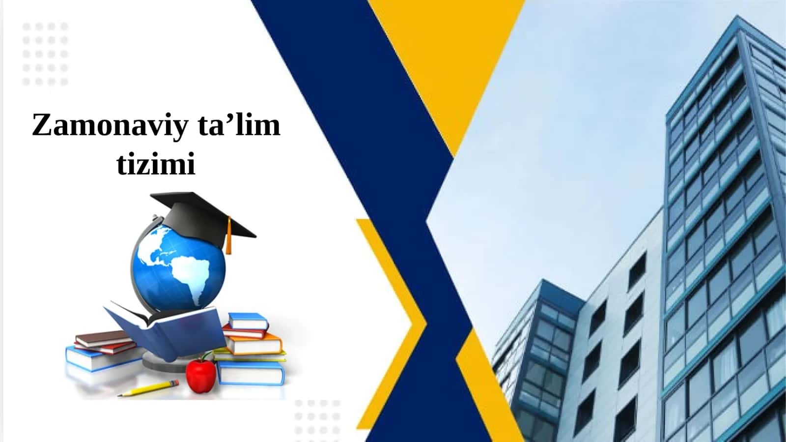 Zamonaviy ta'lim tizimi: Innovatsion metodologiya va texnologiyalar "Modern Educational System: Professional Pitch Deck".