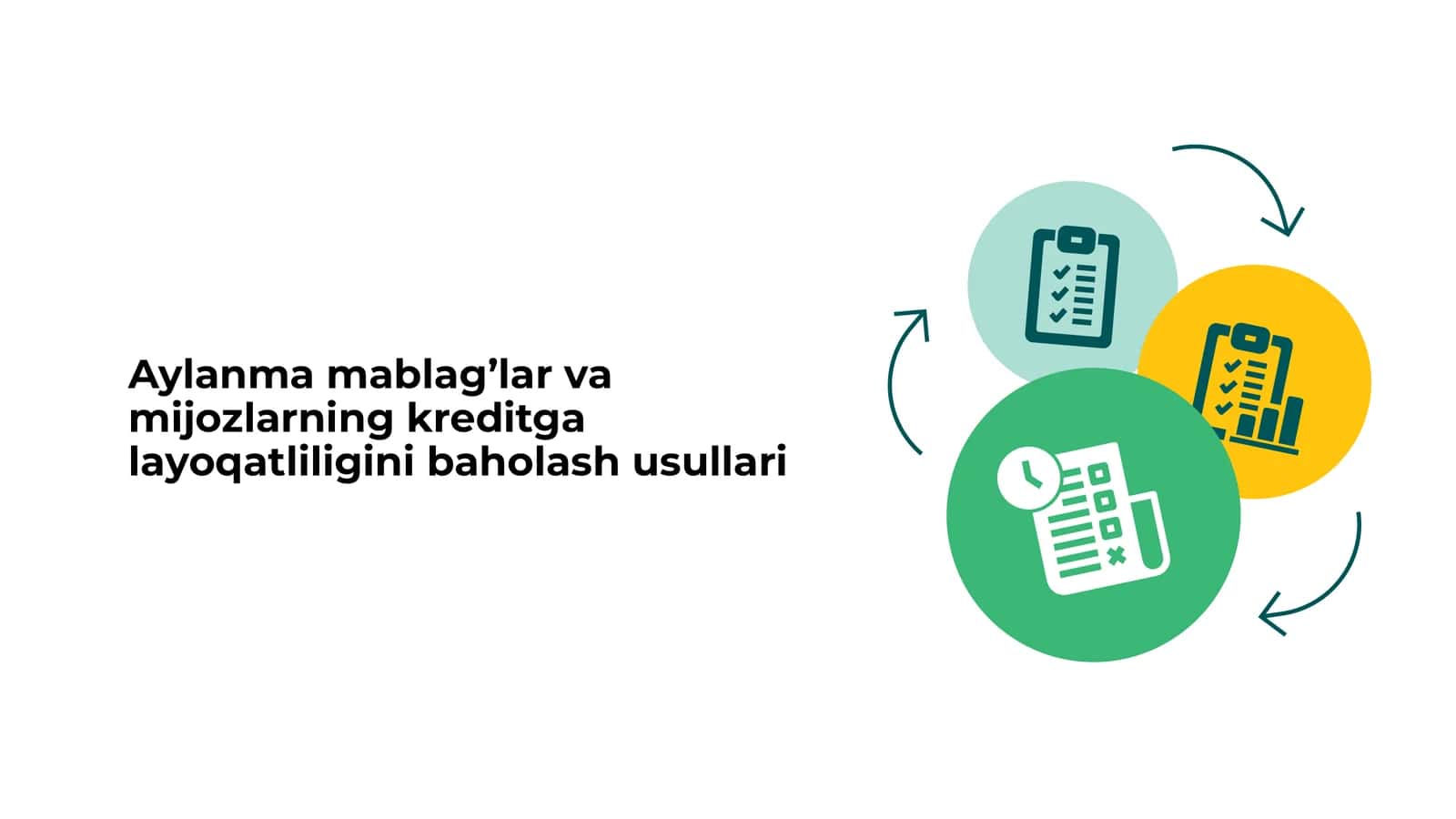 Aylanma mablag’lar va mijozlarning kreditga layoqatliligini baholash usullari