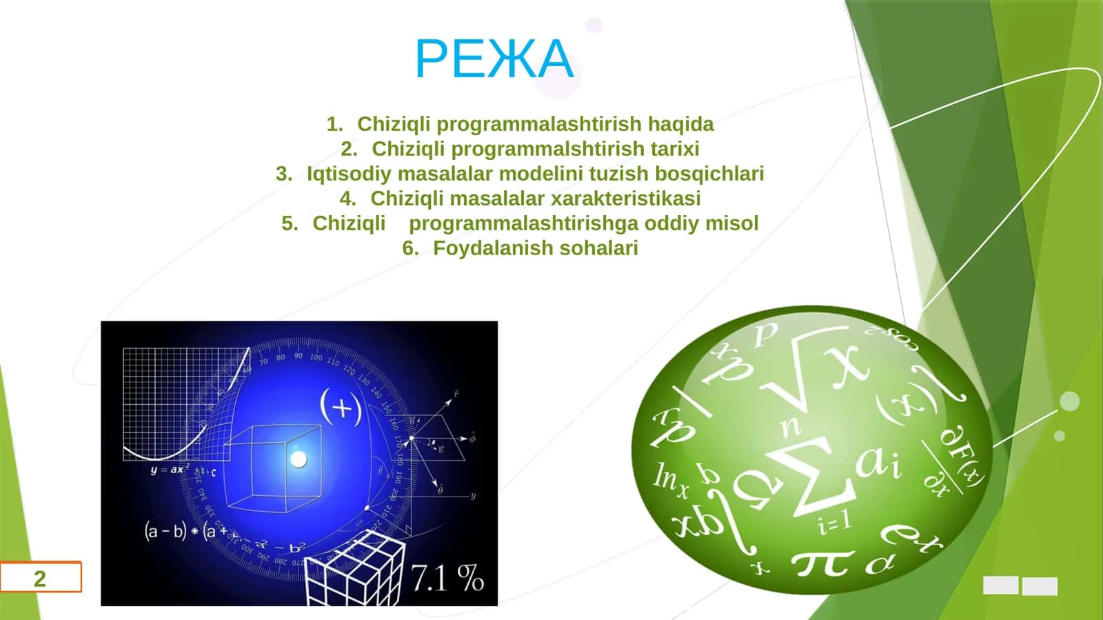 Chiziqli programmalar o’zgarishi iqtisodda