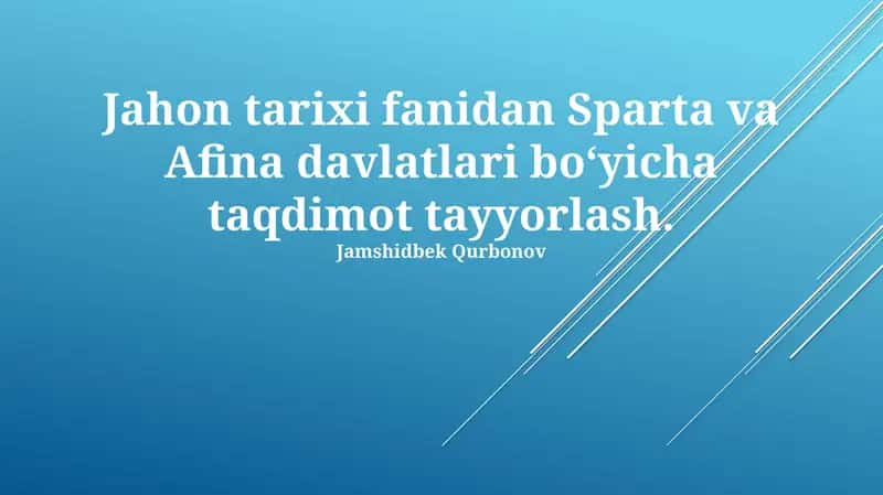 Sparta va Afina davlatlari bo‘yicha taqdimot