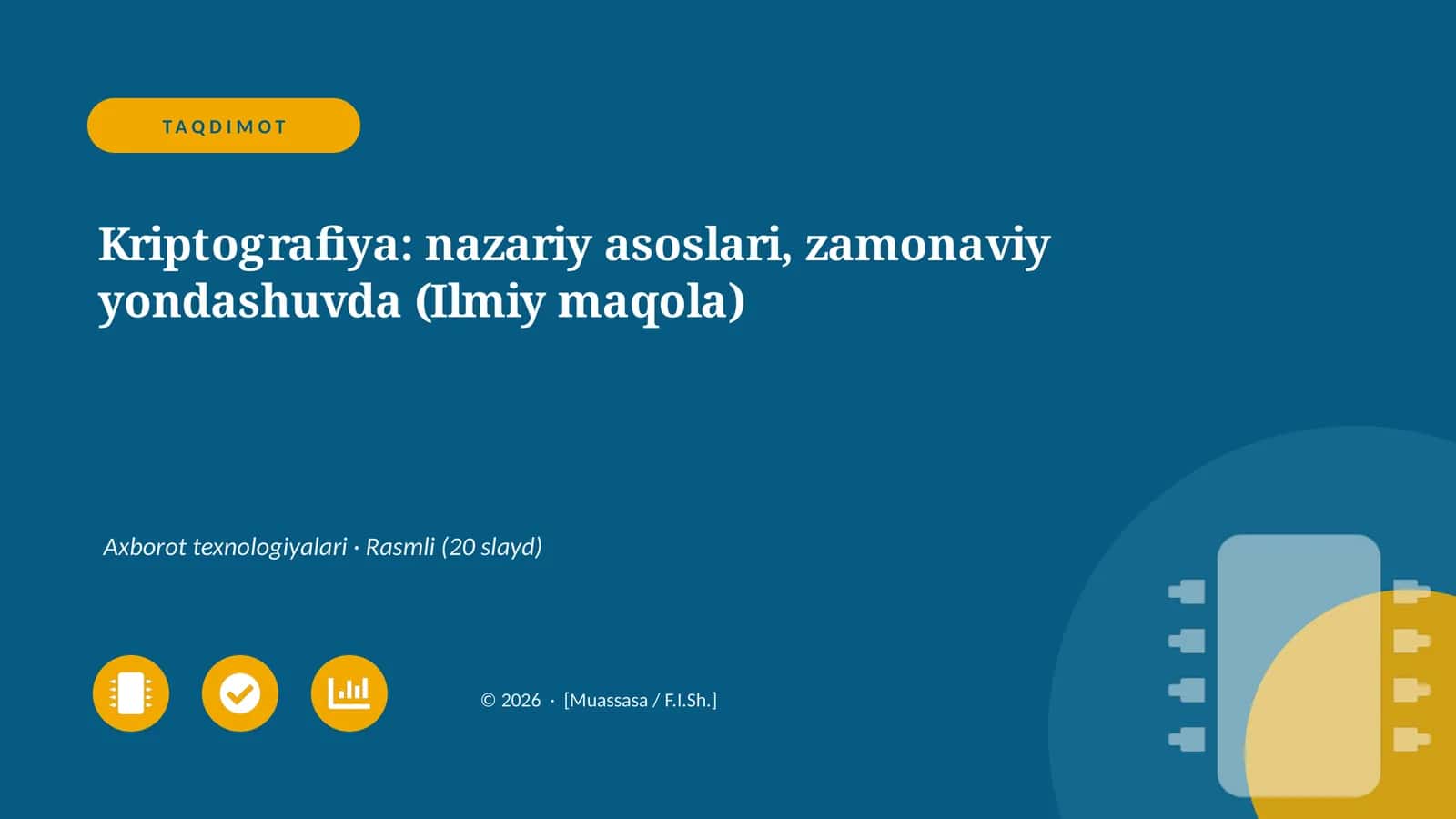Kriptografiya: nazariy asoslari, zamonaviy yondashuvda (Ilmiy maqola)