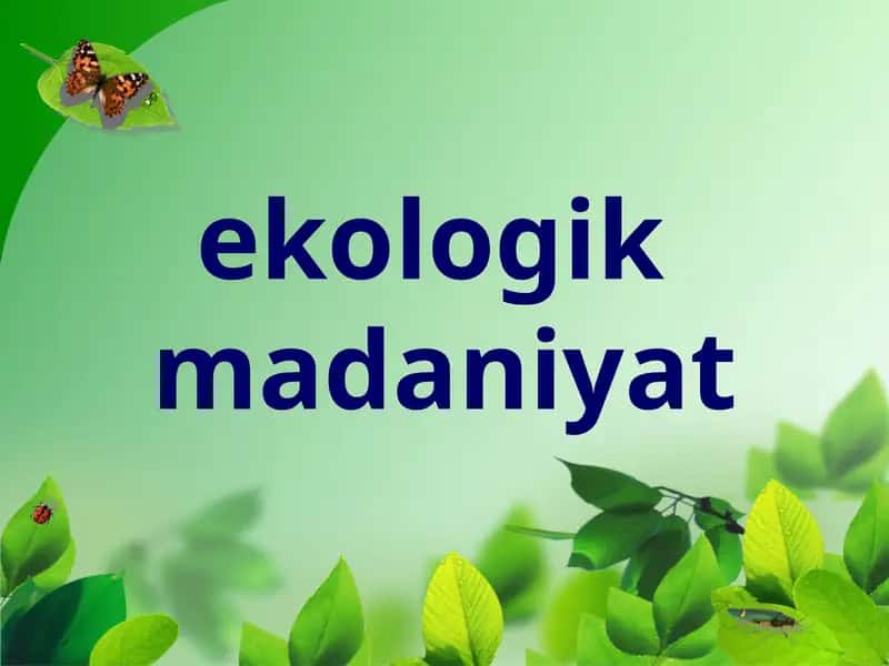 EKOLOGIK MADANIYAT