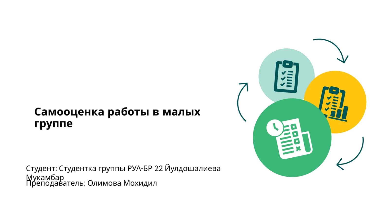 Самооценка работы в малых группах